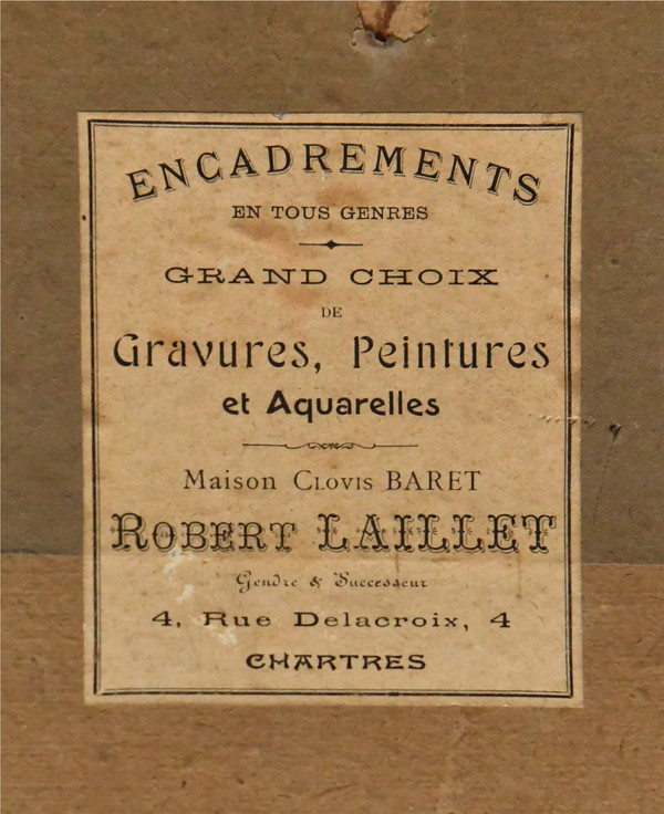 Alphonse Lamotte stampa a colori dopo Emile Bayard "Un marché" (Un mercato)