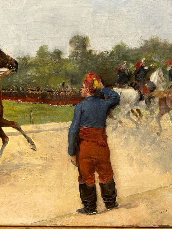 Albert Bligny (1849-1908) Le Défilé Militaire - Huile Sur Toile 