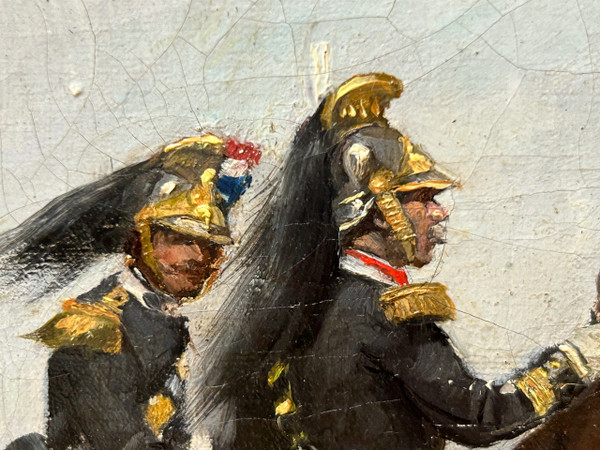 Albert Bligny (1849-1908) Le Défilé Militaire - Huile Sur Toile 