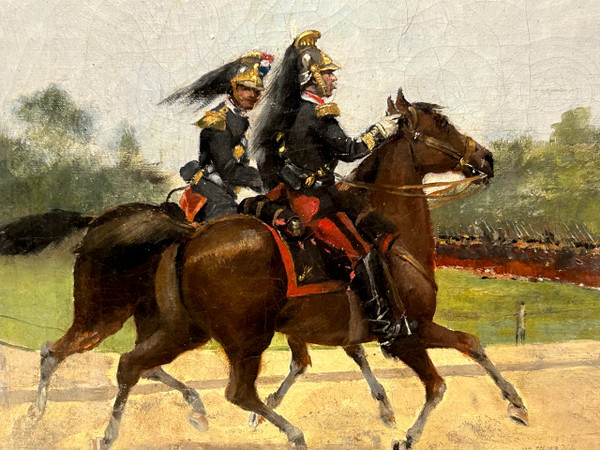 Albert Bligny (1849-1908) Le Défilé Militaire - Huile Sur Toile 