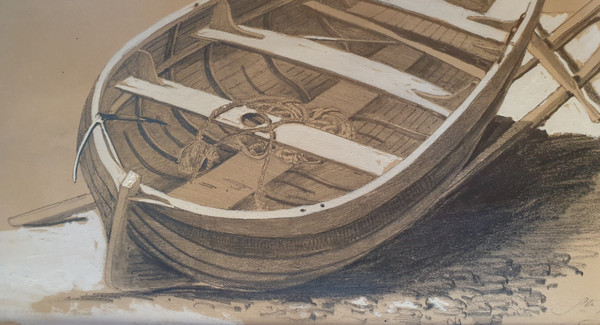 Mid-nineteenth century French school - Study of a boat