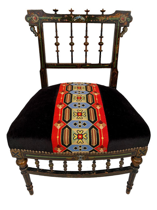 Niedriger Chaise chauffeuse und Kinderstuhl Napoleon III