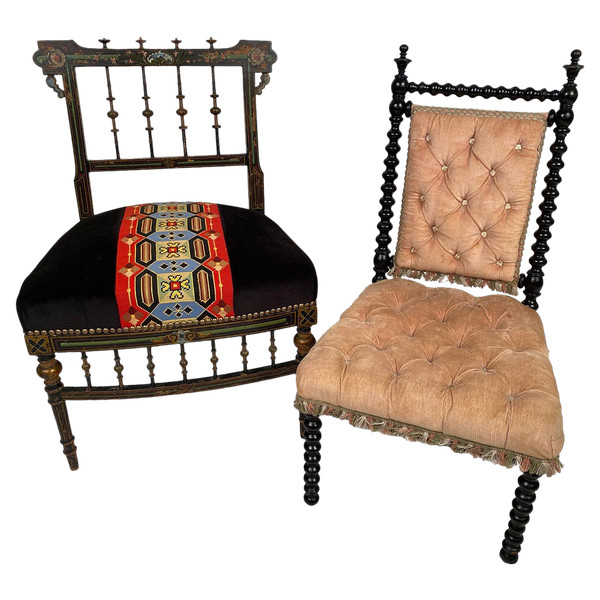 Niedriger Chaise chauffeuse und Kinderstuhl Napoleon III