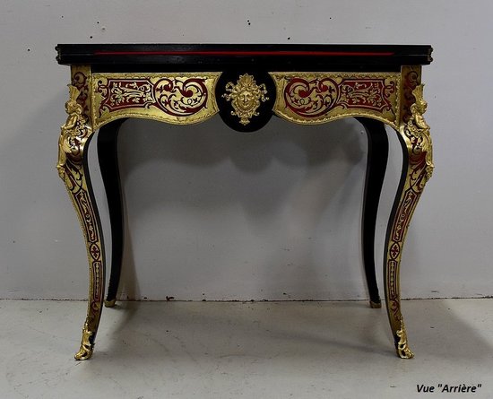 Boulle Marquetry Game Table, Napoleon III Period - Mid 19th Century