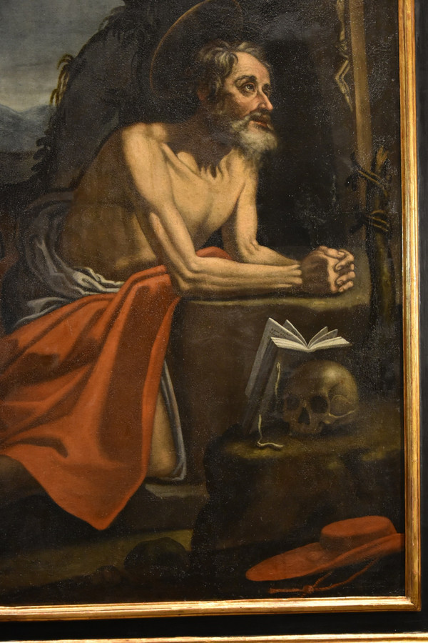 Saint Jerome Penitent In The Cave, Hendrick De Somer (lokeren 1602 - Naples 1655)