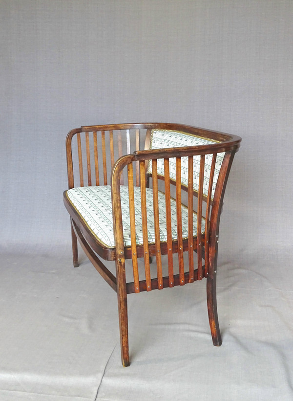 Banquette Thonet N° 6228, Kammerer, tissus Backhausen, 1915