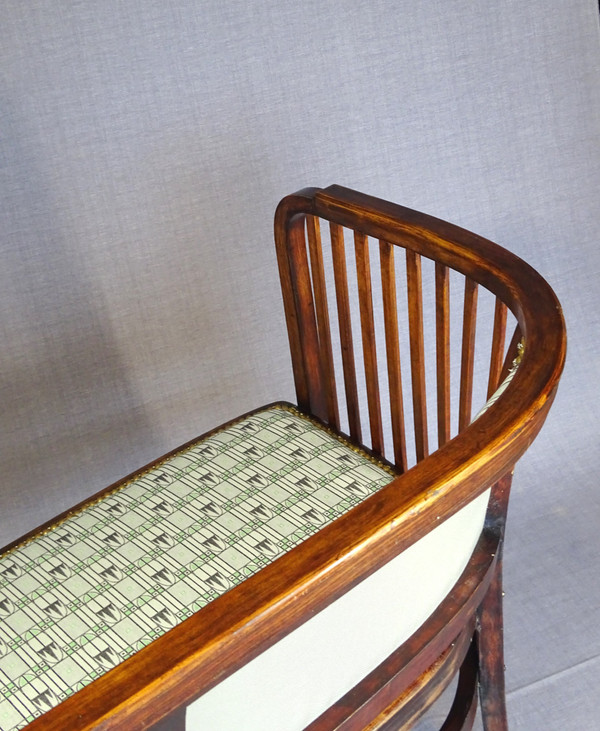 Banquette Thonet N° 6228, Kammerer, tissus Backhausen, 1915