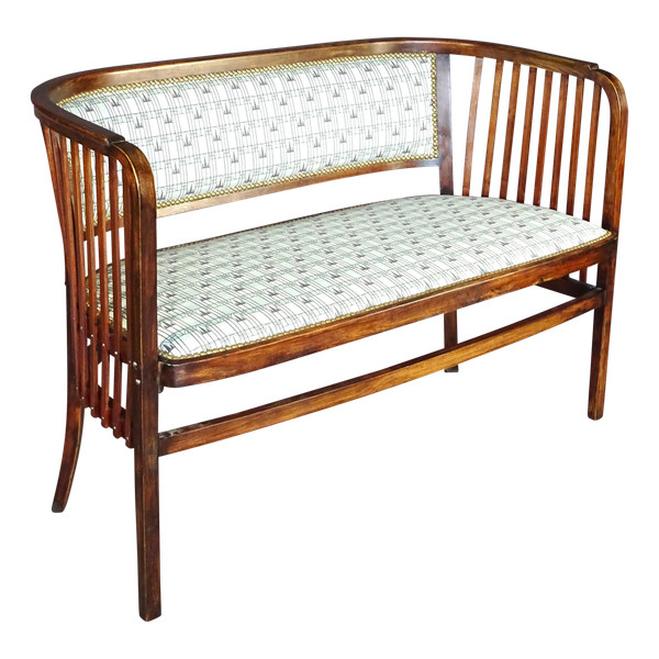 Banquette Thonet N° 6228, Kammerer, tissus Backhausen, 1915