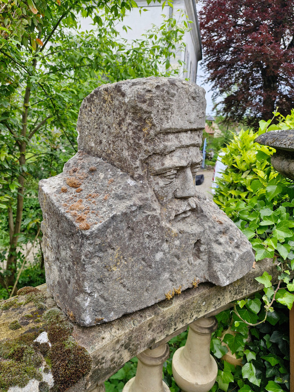 Stone bust of a man