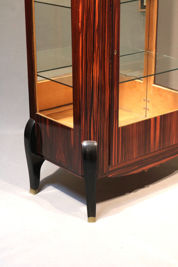 Art Deco Macassar display case attributed to Maurice Jallot