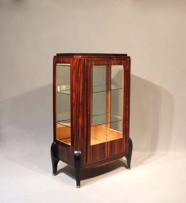 Art Deco Macassar display case attributed to Maurice Jallot