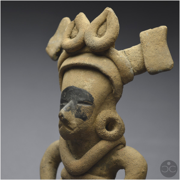 Mexico, 450 - 750 AD, Veracruz culture, Ritual whistle with warrior figure, Ceramic