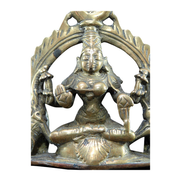 India, 19th Century, Bronze Hanging Altar Dedicated to the Elephant Goddess Lakshmi.