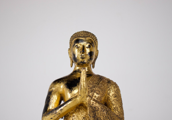 Adorant in gilt bronze, Rattanakosin.