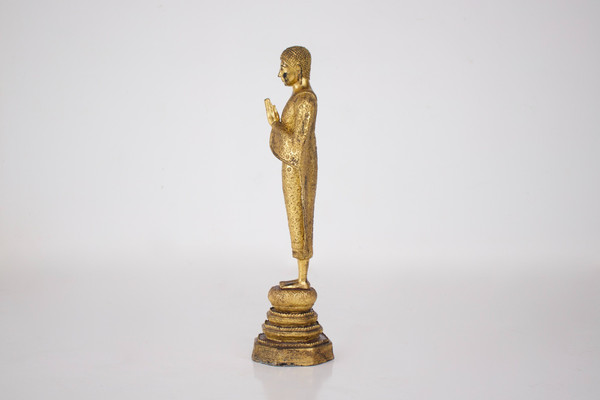 Adorant in gilt bronze, Rattanakosin.