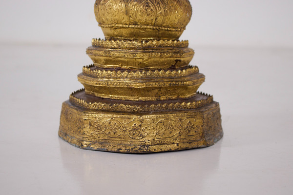 Adorant in gilt bronze, Rattanakosin.