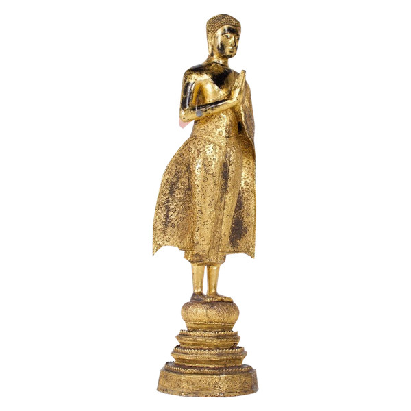 Adorant in gilt bronze, Rattanakosin.