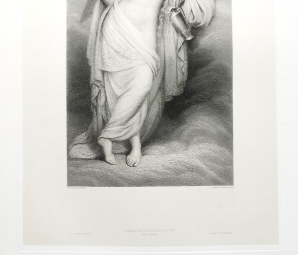 Hebe Ganymeda Goddess Of Youth Etching After Ary Scheffer 19th C Old Print