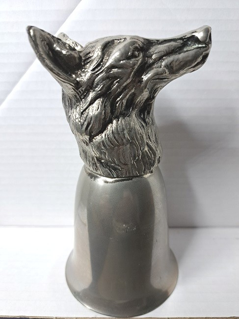 Sculpture Mauro Manetti Italy 1 goblet Renard coupe à glace metal argenté