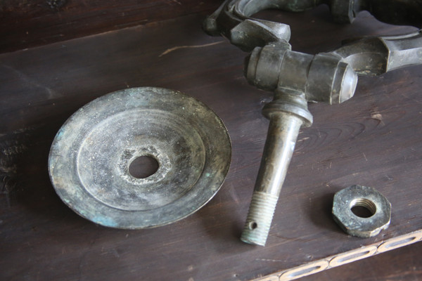 Large patinated bronze door knocker, late 17th century