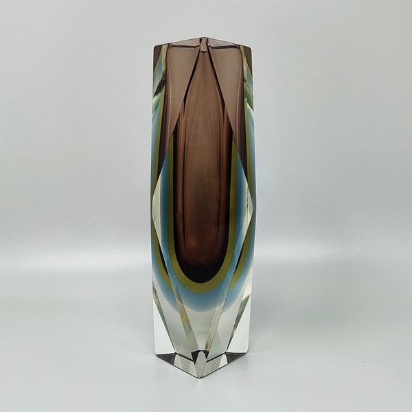 Vase étonnant des années 1960 en verre de Murano par Flavio Poli pour Seguso. Fabriqué en Italie