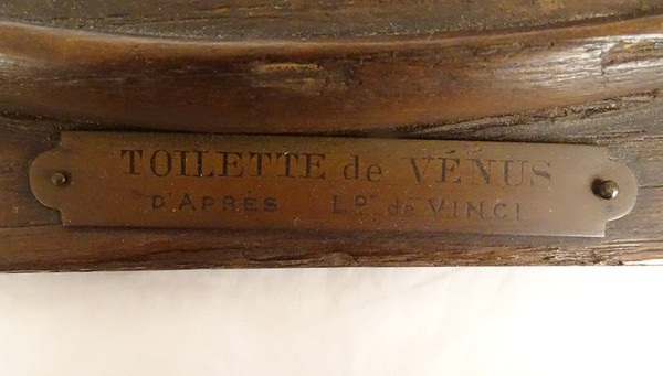 Coppia di Pannelli in Legno Intagliato Toilette Nascita Venere De Vinci Servet XX