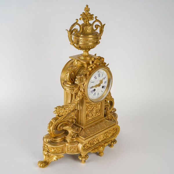 A Louis XVI Style Gilt Bronze Clock, 19th Century