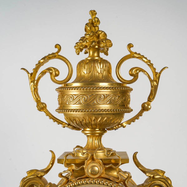 A Louis XVI Style Gilt Bronze Clock, 19th Century