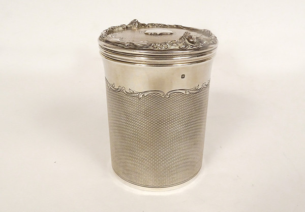 Travel Necessary Timpani Bottle Solid Silver Minerva Aucoc Aîné 19th