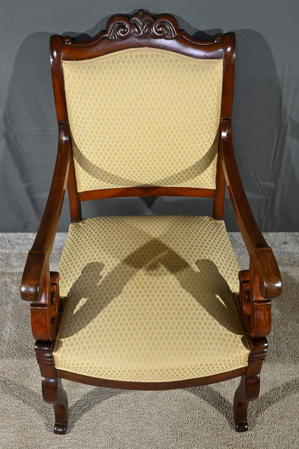 Mahogany Office Armchair, Restoration Period – Early 19th Century