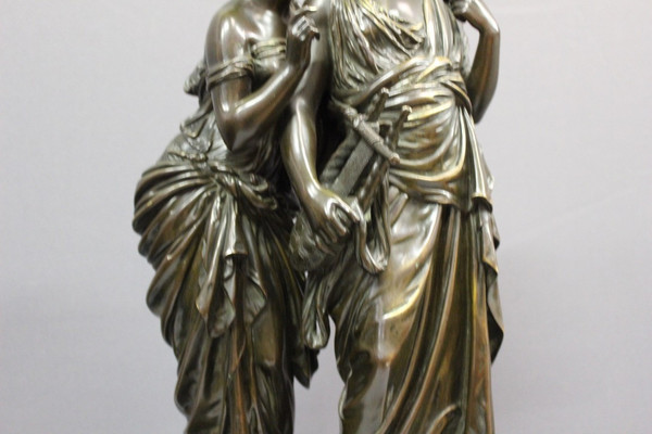 Orfeo ed Euridice in bronzo secondo Hippolyte Moreau, fine del XIX secolo