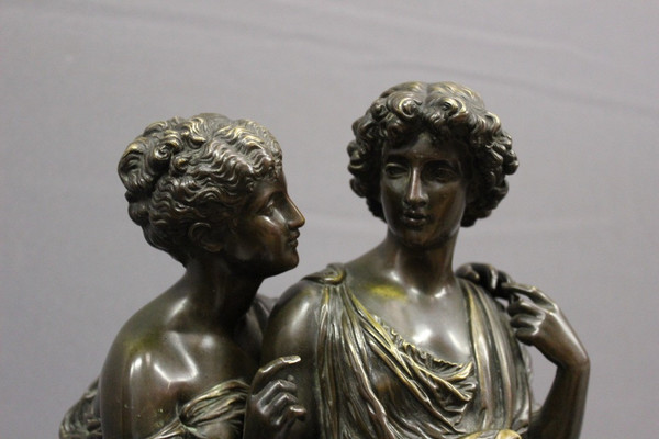 Orfeo ed Euridice in bronzo secondo Hippolyte Moreau, fine del XIX secolo