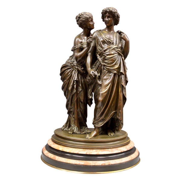 Orfeo ed Euridice in bronzo secondo Hippolyte Moreau, fine del XIX secolo