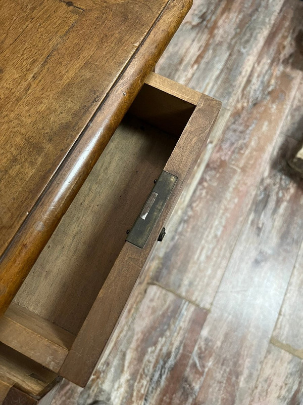 Louis XVI style center flat desk in solid walnut circa 1850