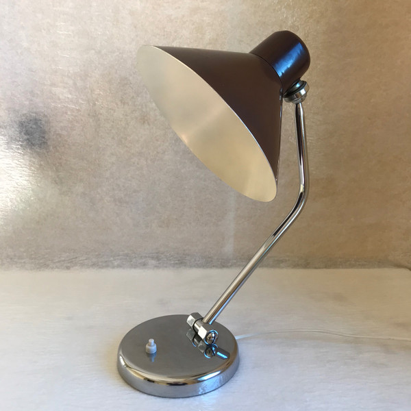 Lampe de bureau métal et chrome, Italie années 50