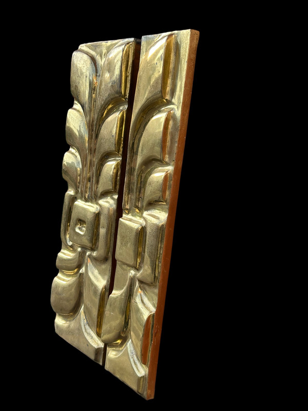 Jacques Duval - Brasseur (1934-2021) Decorative Brass Wall Plates - Circa 1970 H 66 Cm