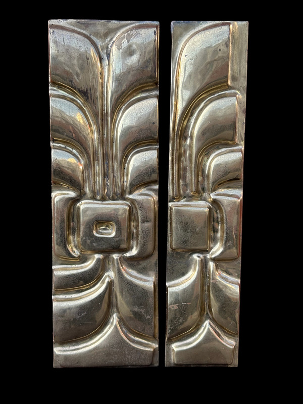 Jacques Duval - Brasseur (1934-2021) Decorative Brass Wall Plates - Circa 1970 H 66 Cm