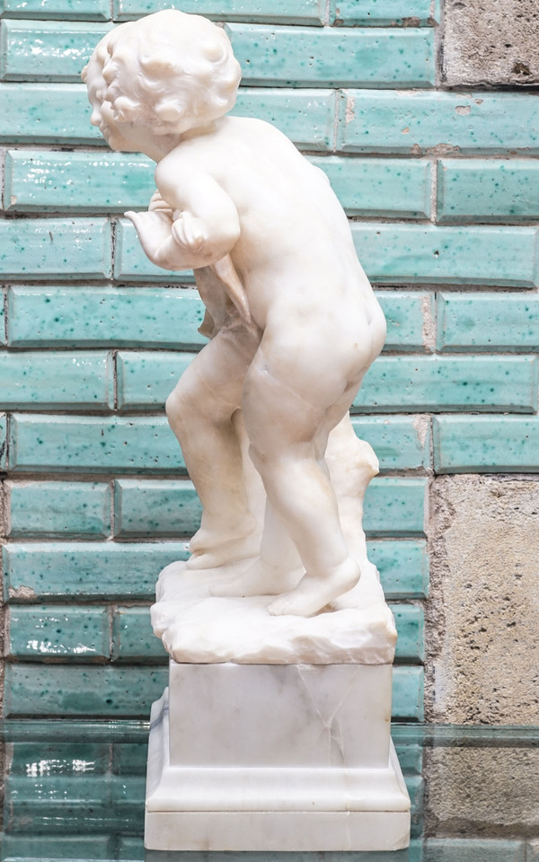 COUPLE CHILDREN alabaster marble