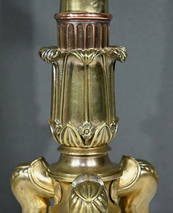 Paar Kerzenhalter aus Bronze, Restaurationszeit - Anfang 19.