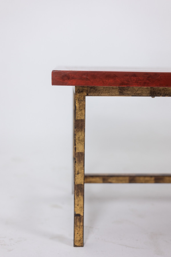 Coffee table in lacquer and gilded iron. 1950s. LS5874250H