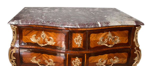 Louis XV period chest of drawers Stamped L. Boudin