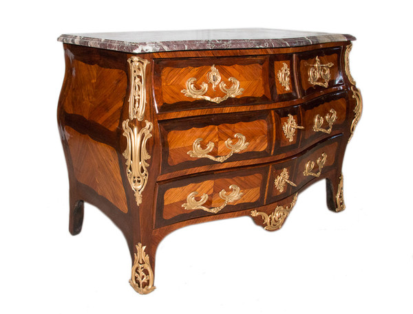 Louis XV period chest of drawers Stamped L. Boudin