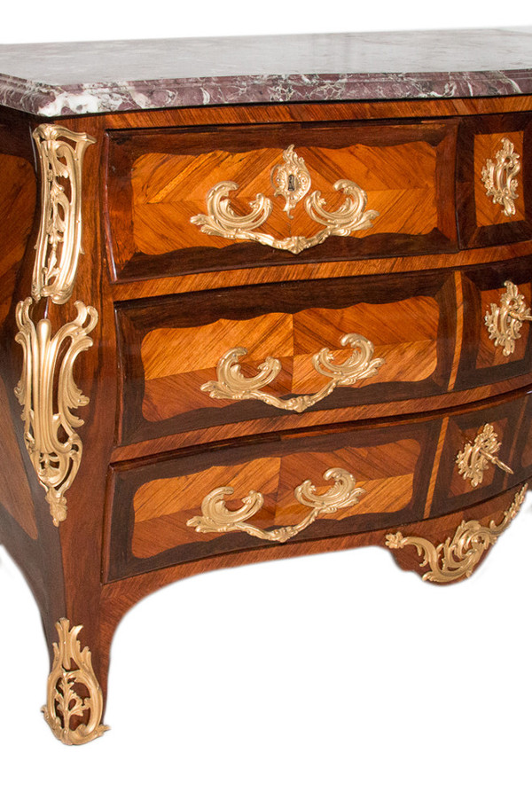 Louis XV period chest of drawers Stamped L. Boudin