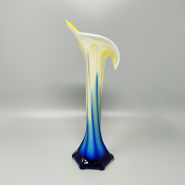 1960 Stupefacente vaso "Calla Lily" di Jack in the Pulpit in vetro di Murano.