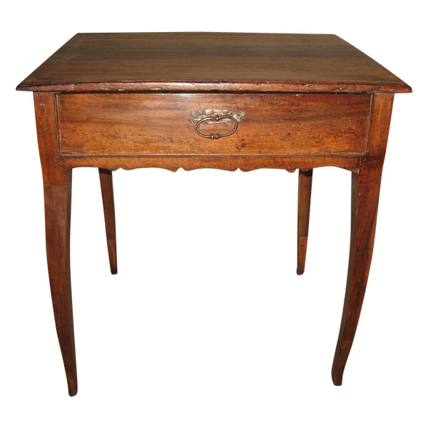 Small writing desk Louis XV period 18th century in walnut with a large drawer