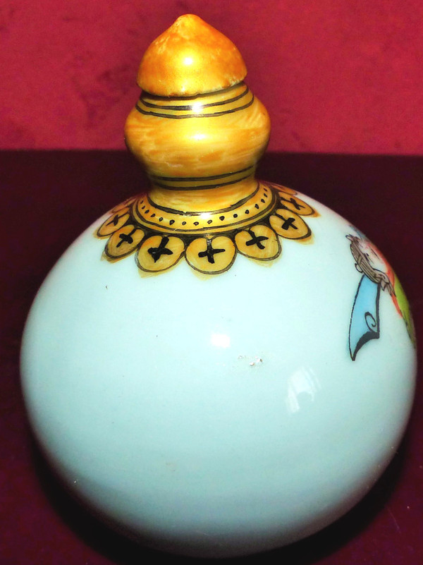 Porcelain snuff bottle signed China Late 19th century