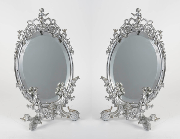 A fine pair of late 19th century table mirrors