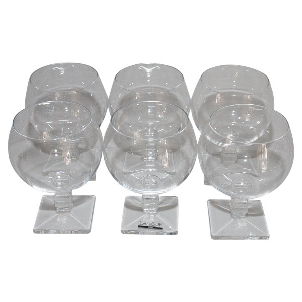 Set Of 6 Argos Lalique Burgundy Glasses