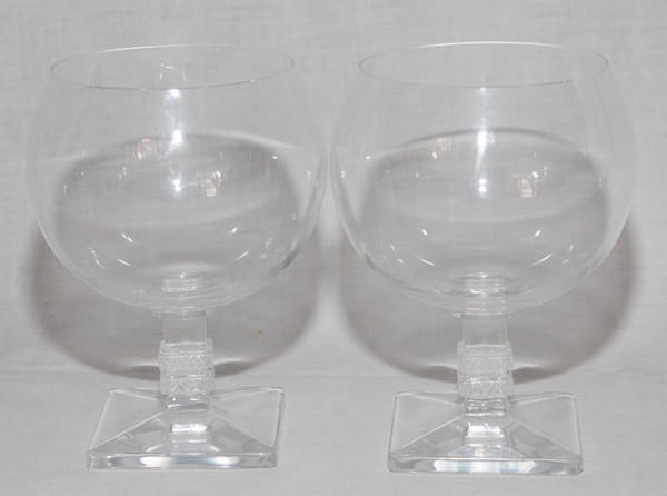  Series Of 6 Lalique Argos Crystal Glasses