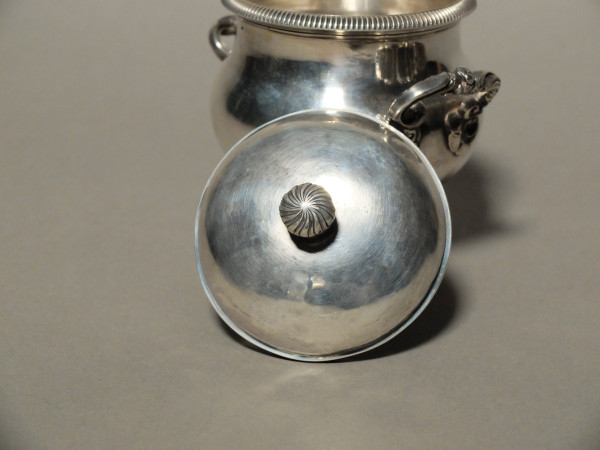 Solid silver sugar bowl, 18th century